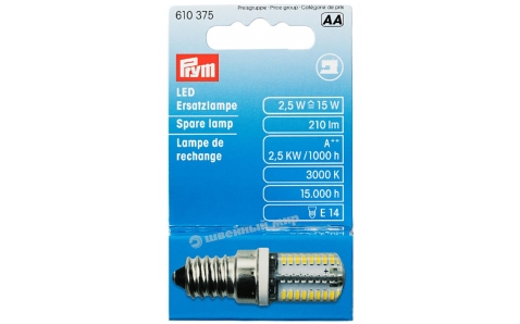 610375 Prym лампа светодиодная LED для швейной машины вкручивающаяся 220V 15W