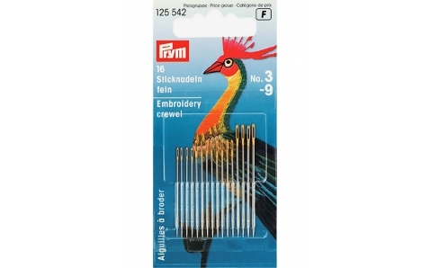 125542  Prym Иглы для вышивания тонкой шерстью №3-9