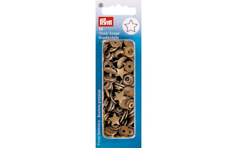 393211 Prym Кнопки "Color Snaps" звезда золотой 12,4 мм 30 шт.